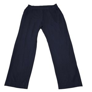 Alembika Womens Navy Blue Wide Leg Pull On Pants Size 4 Made In Israel Viscose